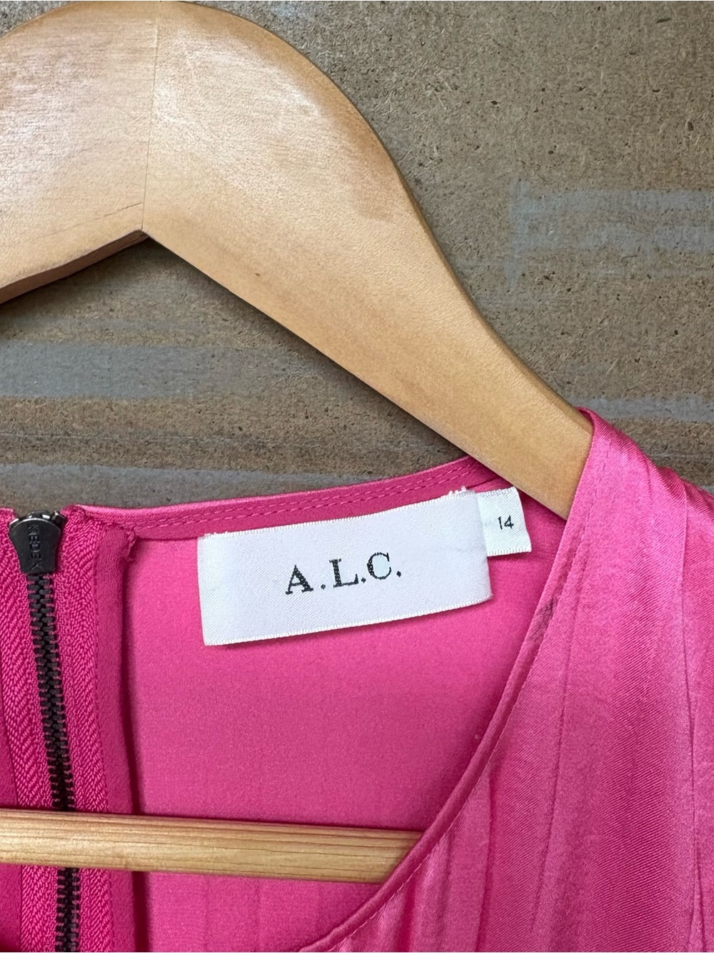 A.L.C. Naples Pleated Cut Handkerchief Dress Pink Event Summer Womens 14 - Picture 5 of 8